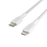 Cable trenzado belkin caa004bt1mwh usb-c a lightning boost charge largo 1 m color blanco