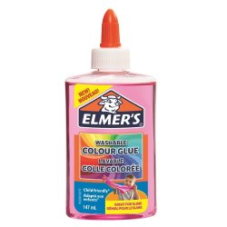 Colle transparente elmers fabrication slime bricolage   lavable ne coule pas couleur  rose flacon 147ml