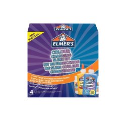 Kit pour slime changuement couleur elmer's  colle /liquide magique /activateur slime bleu/violet et jaune/rouge