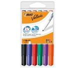 Marqueur bic velleda 1741 effaçable pointe ogive tracé 2mm encre cétone format stylo grande longévité pochette 6 unités