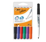 Marqueur bic velleda 1741 effaçable pointe ogive tracé 2mm encre cétone format stylo grande longévité pochette 6 unités