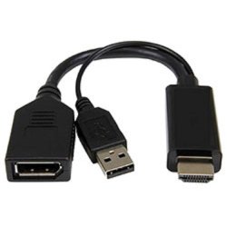 DLH DY-TU4247B câble vidéo et adaptateur DisplayPort HDMI + USB Noir