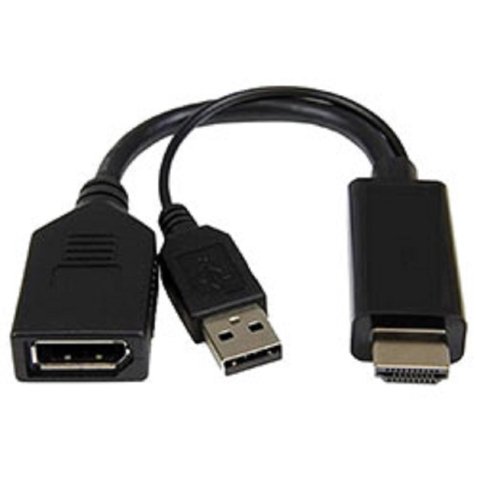 DLH DY-TU4247B câble vidéo et adaptateur DisplayPort HDMI + USB Noir