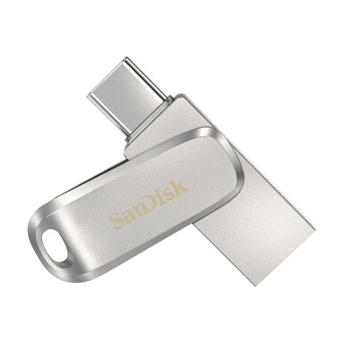 Memoria USB SanDisk Ultra Dual Drive Luxe USB tipo A/USB tipo C 3.2 Gen 1 (3.1 Gen 1) de acero inoxidable de 128 GB