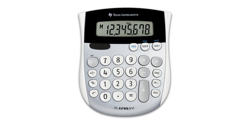 Texas Instruments TI-1795 SV calcolatrice Desktop Calcolatrice di base Nero, Argento, Bianco