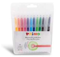 Primo 605PEN12B marcatore Fine Multicolore 12 pz