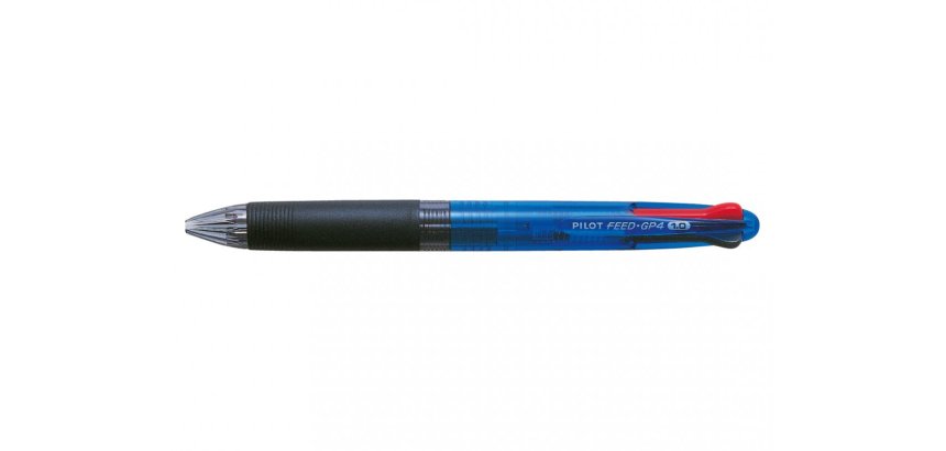 Stylo-bille pilot feed gp4 écriture moyenne 0.5mm encre classique rétractable grip caoutchouc 4 couleurs pack 10 unités
