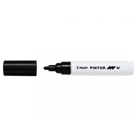 Marqueur pilot pintor peinturebase d'eau ultra-couvrante toutes surfaces pointe moyenne coloris noir