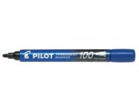Marqueur pilot 100 permanent pointe ogive fine 1/4,5mm      résiste à l'eau coloris bleu