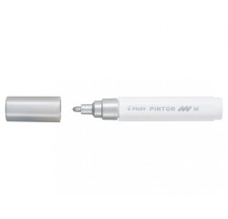 Marqueur pilot pintor peintureà base d'eau ultra-couvrante toutes surfaces pointe moyenne résistante coloris argent