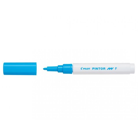 Marqueur pilot pintor peinture base d'eau ultra-couvrante multi surface pointe fine résistante coloris bleu clair