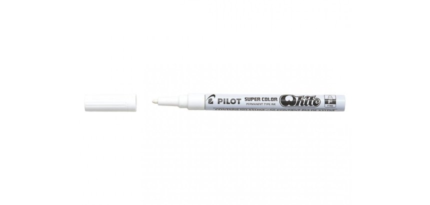 Marqueur pilot feutre permanent encre métallique pointe finenon biseautée polyacétate 4mm blanc