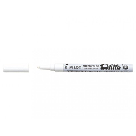 Marqueur pilot feutre permanent encre métallique pointe finenon biseautée polyacétate 4mm blanc