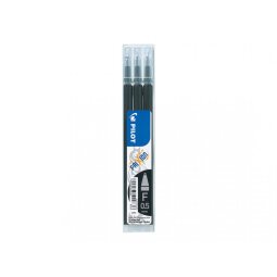 Set de 3 recharges pour roller FriXion. Pointe fine 0,5 mm. Encre Noire