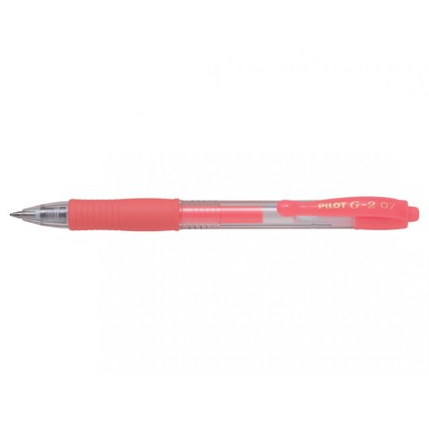 Stylo roller encre gel G-2. Pointe moyenne 07 RT. Couleur Rouge néon