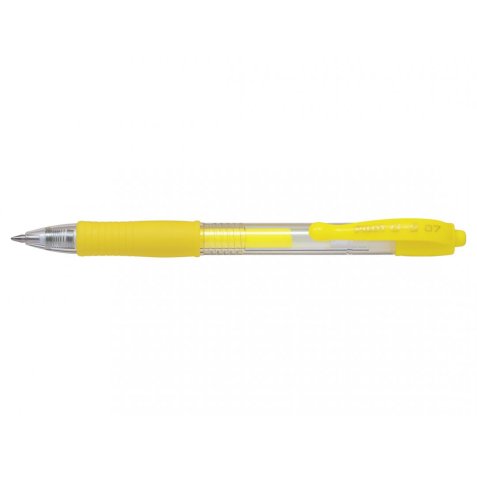 Stylo roller encre gel G-2. Pointe moyenne 07 RT. Couleur Jaune néon