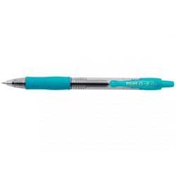 Roller pilot g2+ 7 fun ecriture moyenne 0.4mm encre gel retractable corps translucide grip caoutchouc turquoise