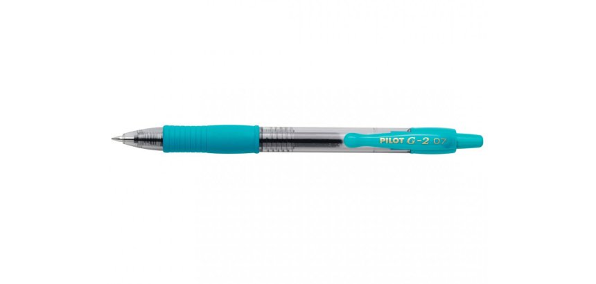 Roller pilot g2+ 7 fun ecriture moyenne 0.4mm encre gel retractable corps translucide grip caoutchouc turquoise