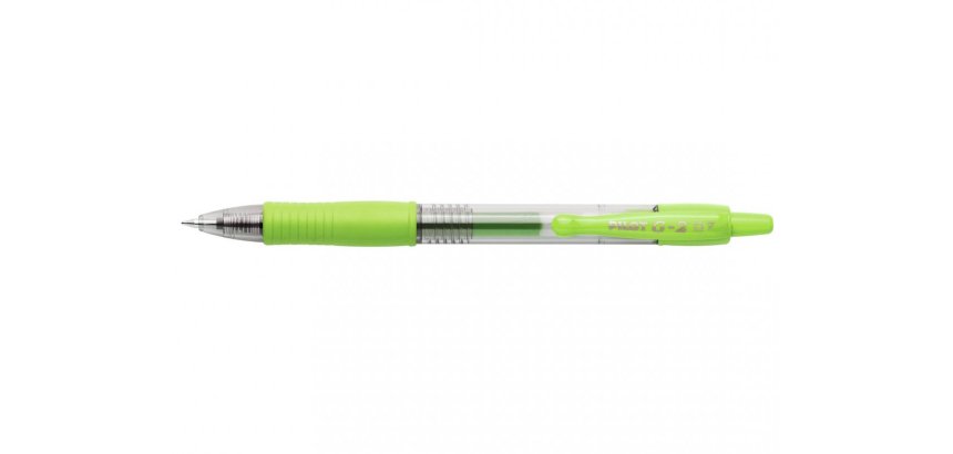 Roller pilot g2 7 fun ecriture moyenne 0.4mm encre gel retractable corps translucide grip caoutchouc citron vert