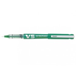 Roller pilot v5 rechargeable écriture fine 0.3mm niveau encre liquide visible écologique régulateur débit vert