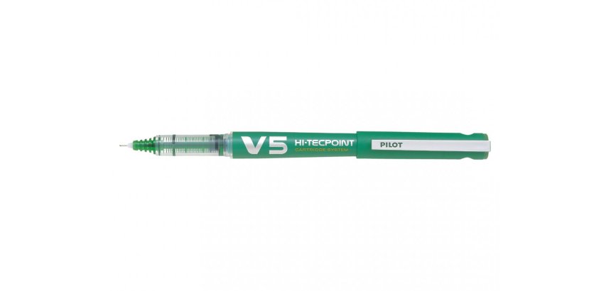 Roller pilot v5 rechargeable écriture fine 0.3mm niveau encre liquide visible écologique régulateur débit vert