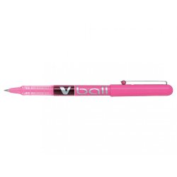 Roller pilot v-ball 5 pointe metal 0,3mm encre liquide     coloris rose