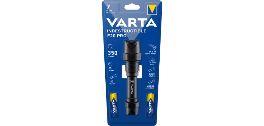 Varta Indestructible F20 Pro Negro Linterna de mano LED