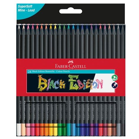 Pochette de 24 crayons de couleur Black Edition