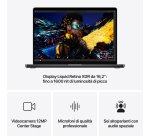 Apple MacBook Pro 16": Chip M4 Pro con cpu 14 core e gpu 20 core, 512GB SSD - Nero siderale