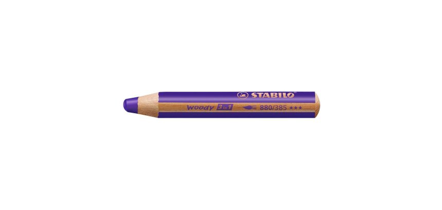 Crayon stabilo woody 3 in 1 multi-talents coloris violet