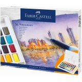 Boîte de 36 Demi godets Aquarelle. Palette détachable. Pinceau à eau fourni.
