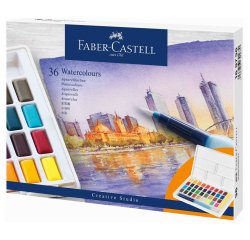 FABER-CASTELL Peinture aquarelle en godets, étui de 36