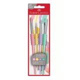 FABER-CASTELL Set de pinceaux à poils synthétiques pastel