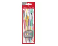 FABER-CASTELL Set de pinceaux à poils synthétiques pastel