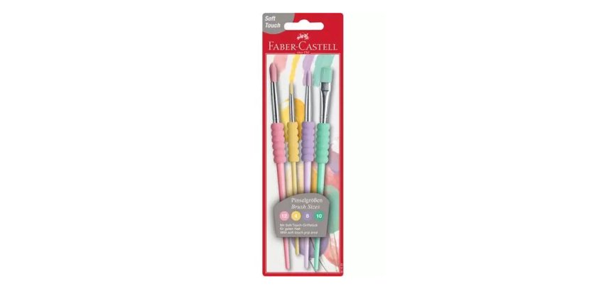 FABER-CASTELL Set de pinceaux à poils synthétiques pastel