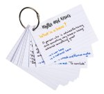 Paquet de 50 Flashcards sous film + anneau - bristol ligné perforé - format A7 - Couleurs assorties