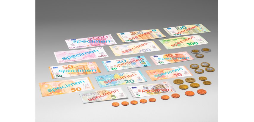 Pieces et billets euros factices wissner