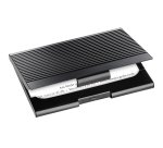 Étui pour cartes de visite, métal, noir mat