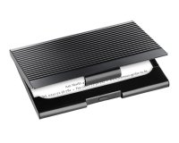 Étui pour cartes de visite, métal, noir mat