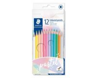 Crayons de couleur pastel, étui carton de 12