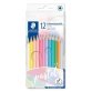 Crayons de couleur pastel, étui carton de 12