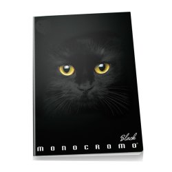 Pigna Monocromo writing notebook A4 19 sheets Black