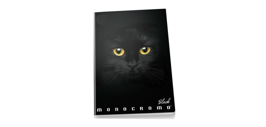 Pigna Monocromo writing notebook A4 19 sheets Black