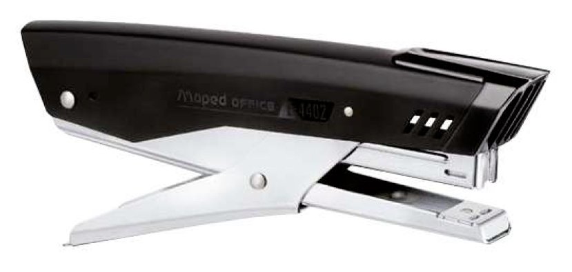 Pince à agrafer maped essentials métal 80x32x205mm 20f agrafes 24/6 25 feuilles agrafes 26/6 coloris noir