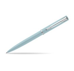 Stylo-bille waterman allure pastel pointe m capuchon clip attributs chromes coffret     cadeau bleu pastel