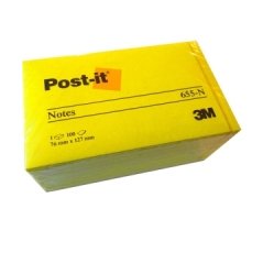 Bloc-note adhésif jaune Néon 127 x 76 mm - bloc de 100 feuilles