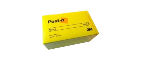 Bloc-note adhésif jaune Néon 127 x 76 mm - bloc de 100 feuilles
