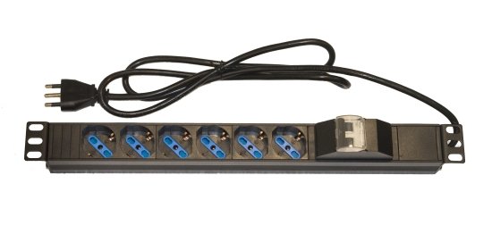 LINK Multipresa Alimentazione Per Rack 19" Con 6 Prese Universali Tripolari/Schuko Magnetotermica