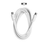EKON Câble antenne TV 3m - 9.5mm mâle/femelle + adaptateur 75dB