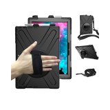 DLH Coque renforcée avec emplacement stylet, bandoulière, poignée rotative et pied support pour SAMSUNG Galaxy Tab Active Pro (SM-T540 / SM-T545 / SM-T547) et Galaxy Tab Active 4 Pro (SM-T630 / SM-T636)